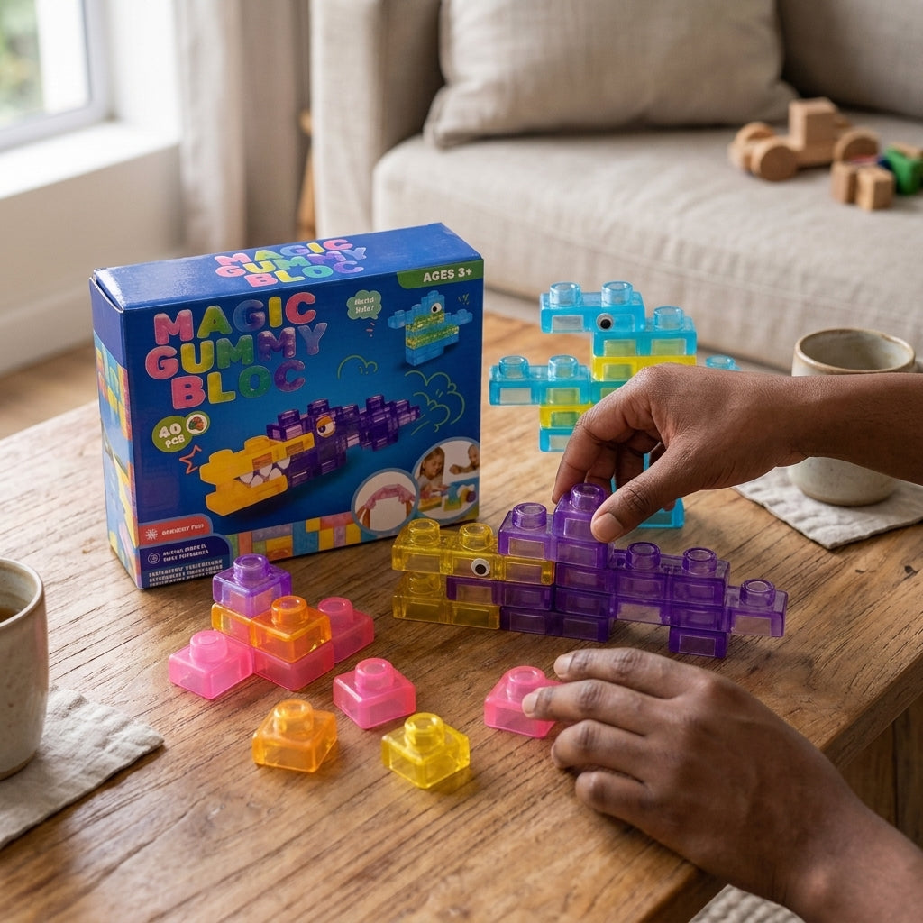 Colorful Soft Sensory Squishy Building Blocks – 40 Pieces