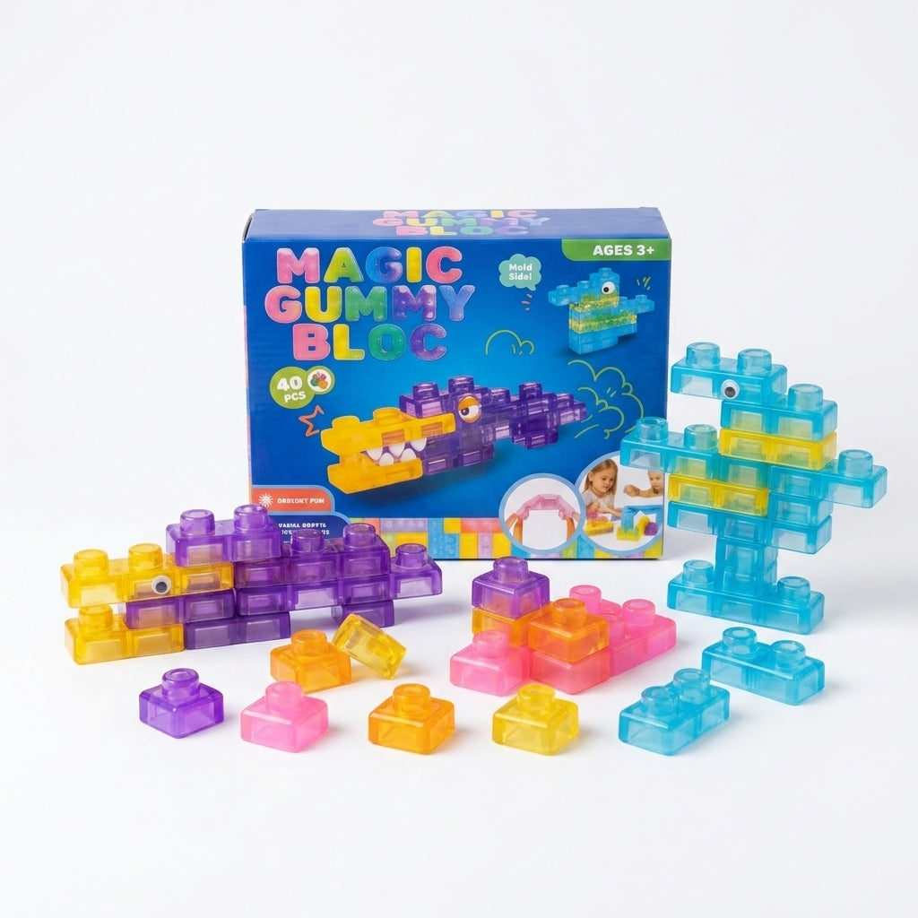 Colorful Soft Sensory Squishy Building Blocks – 40 Pieces