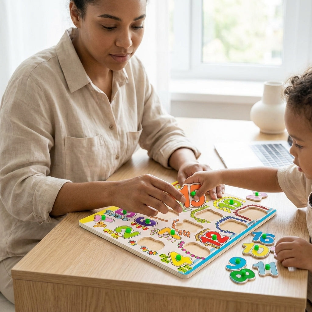 Wooden Number Puzzle – Numbers 1 to 20