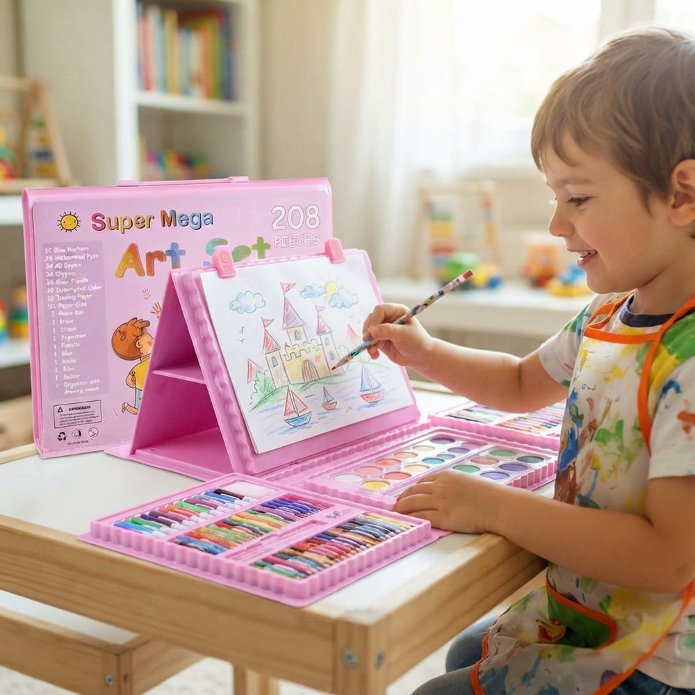 Children's 208-Piece Painting & Drawing Set