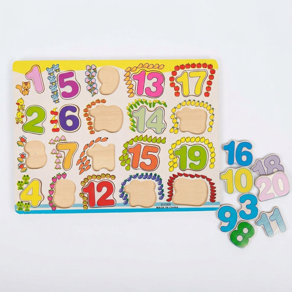 Wooden Number Puzzle – Numbers 1 to 20