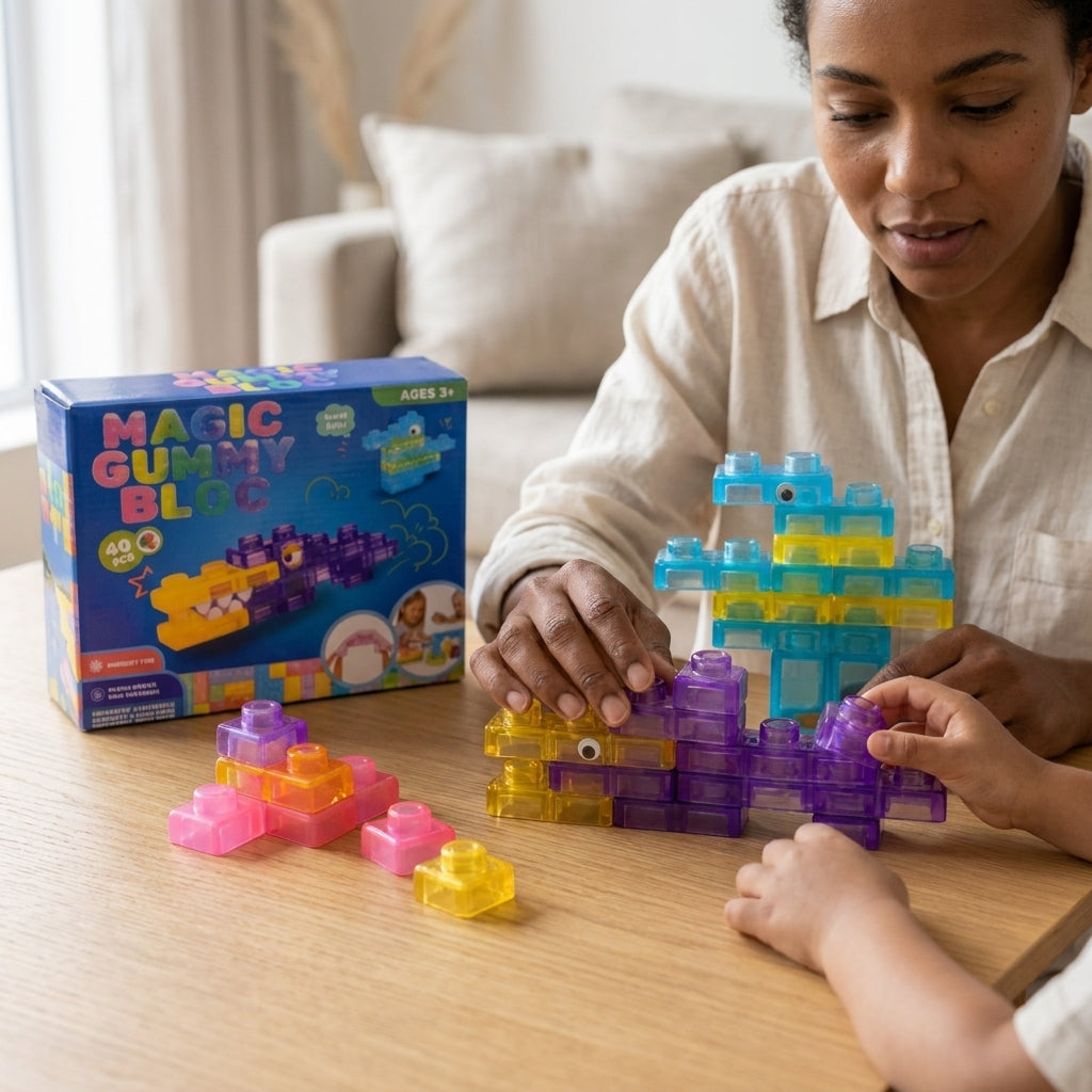 Colorful Soft Sensory Squishy Building Blocks – 40 Pieces